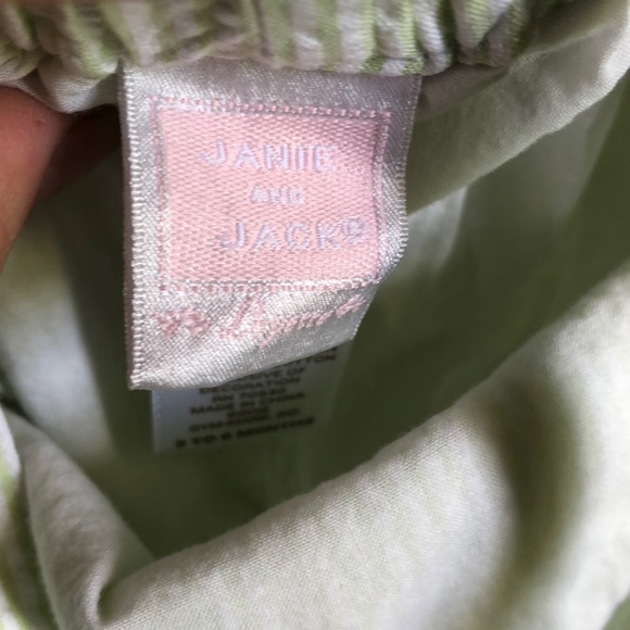 Janie & Jack green/white seersucker (3-6 mo.) - Picture 3 of 7